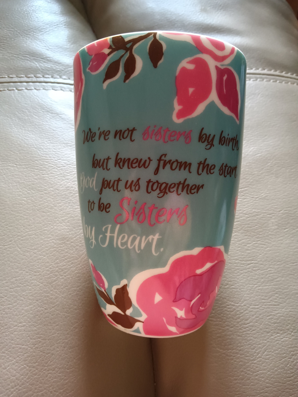 Floral Sisters Ceramic Mug - Pink & Teal